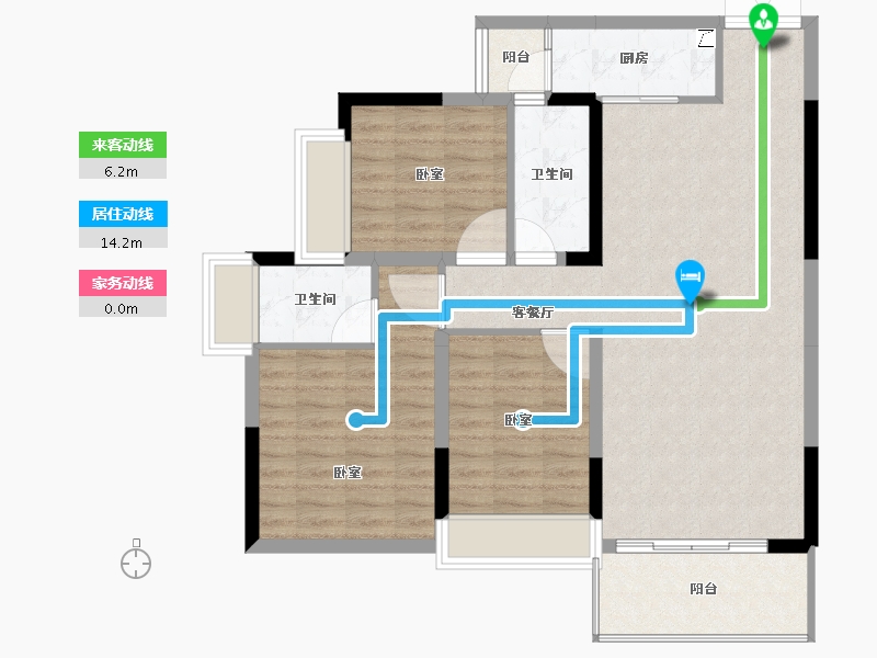 广东省-梅州市-芹洋观邸-94.82-户型库-动静线