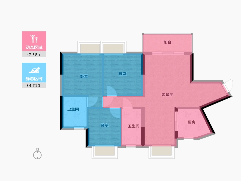 广东省-东莞市-中惠悦湾-73.84-户型库-动静分区