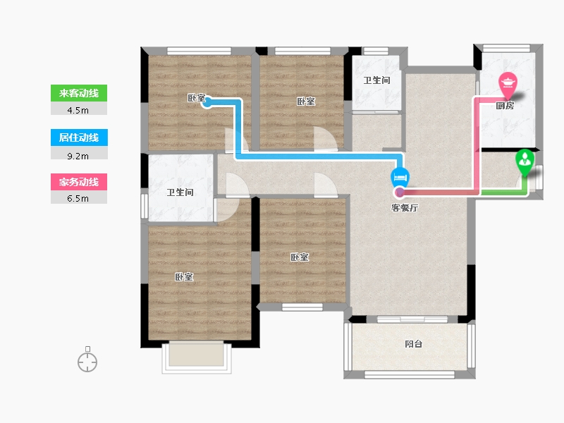 湖北省-咸宁市-碧水龙城-99.05-户型库-动静线