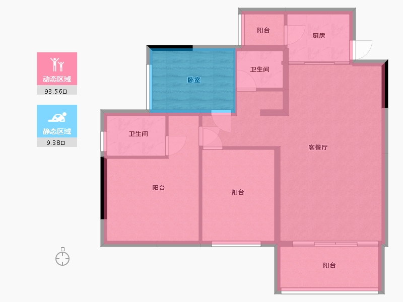 湖南省-郴州市-公园华府-93.00-户型库-动静分区