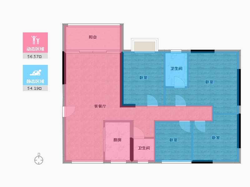 湖南省-郴州市-公园华府-100.60-户型库-动静分区