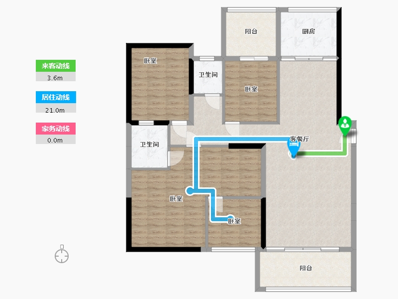 湖南省-郴州市-公园华府-131.20-户型库-动静线