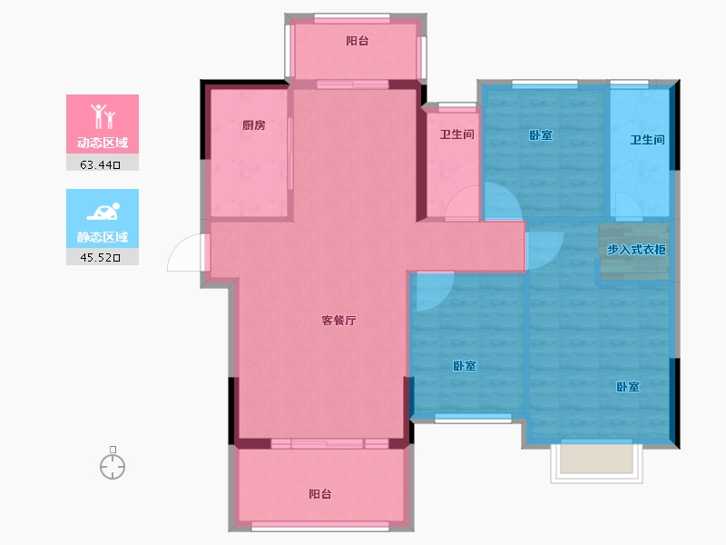 湖北省-咸宁市-三胜首府-98.80-户型库-动静分区