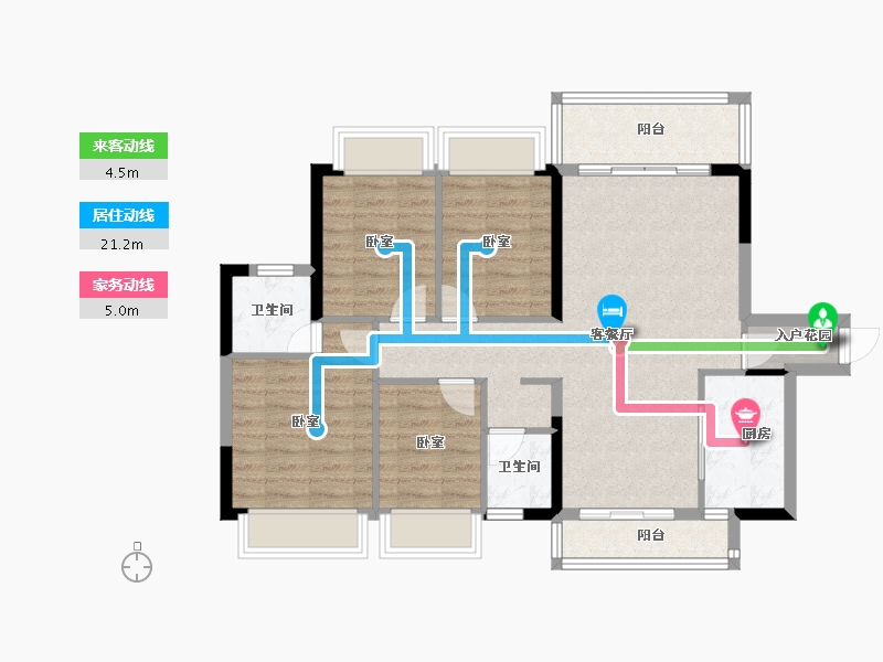 广东省-梅州市-梅花又一城-88.81-户型库-动静线