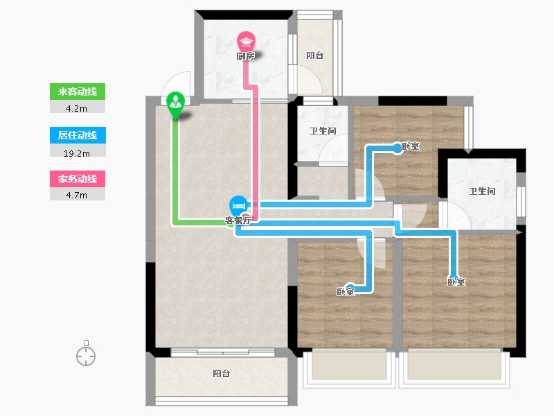 广东省-梅州市-梅花又一城-68.77-户型库-动静线