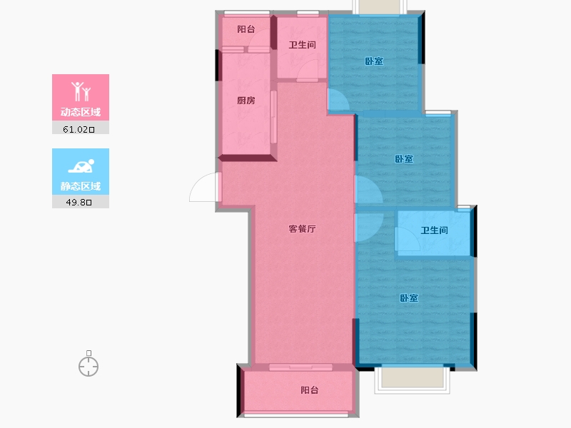 湖北省-咸宁市-璟湖世纪城-100.62-户型库-动静分区