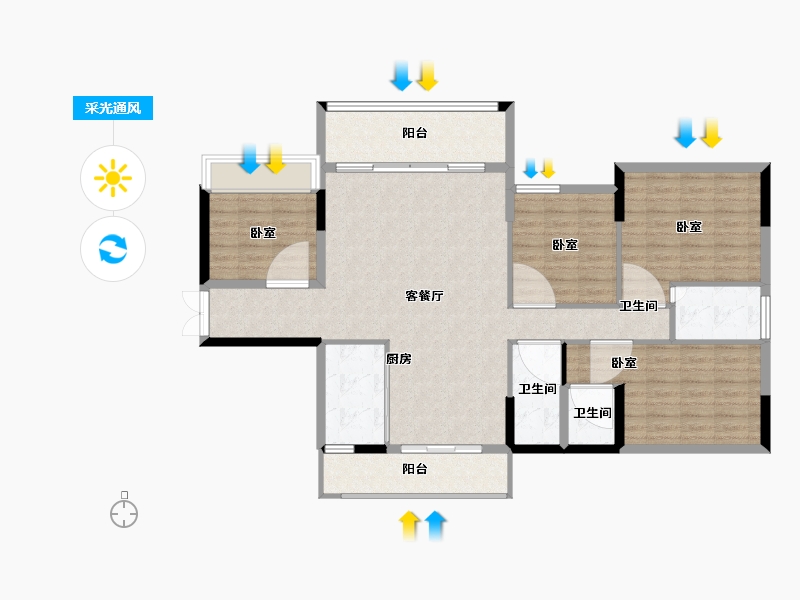 广东省-梅州市-龙腾一品-115.00-户型库-采光通风