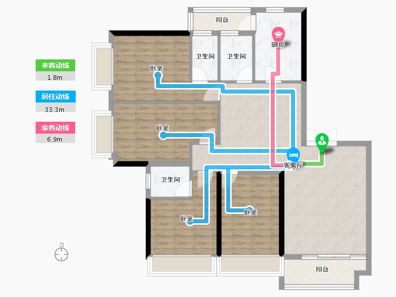 广东省-梅州市-梅州奥园集一广场-114.63-户型库-动静线