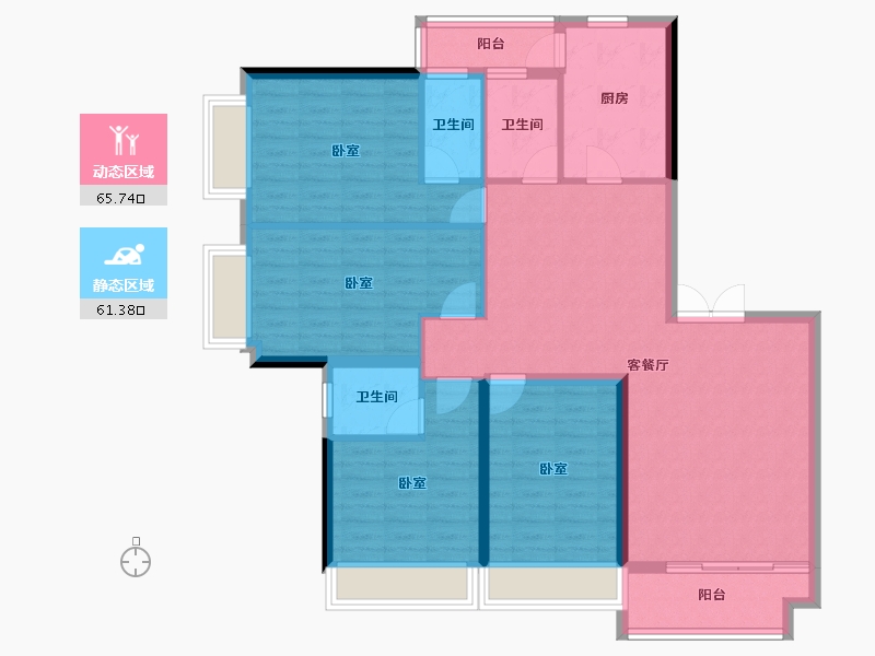 广东省-梅州市-梅州奥园集一广场-114.63-户型库-动静分区