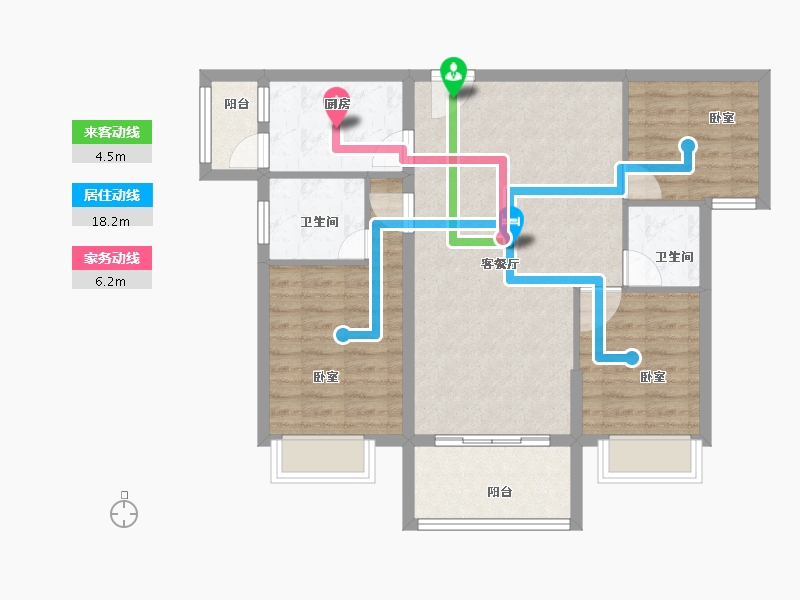 湖北省-咸宁市-始峰悦府-86.01-户型库-动静线