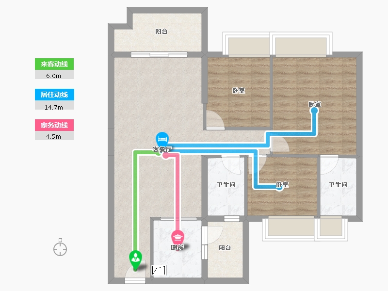 湖南省-郴州市-临武碧桂园-86.73-户型库-动静线