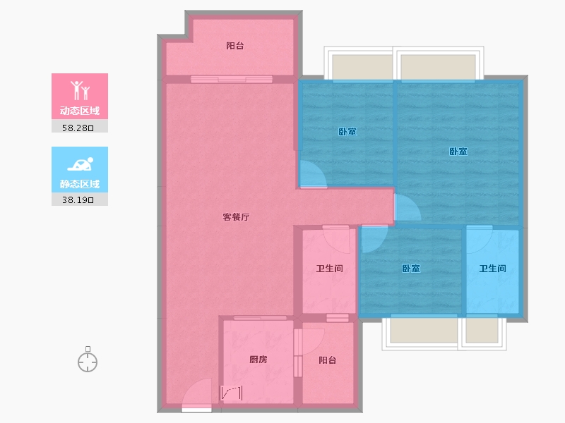 湖南省-郴州市-临武碧桂园-86.73-户型库-动静分区