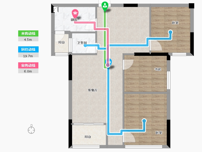 湖北省-咸宁市-鑫博桂苑-84.18-户型库-动静线