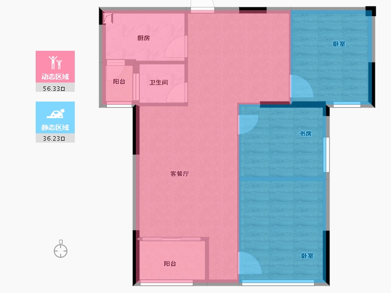 湖北省-咸宁市-鑫博桂苑-84.18-户型库-动静分区