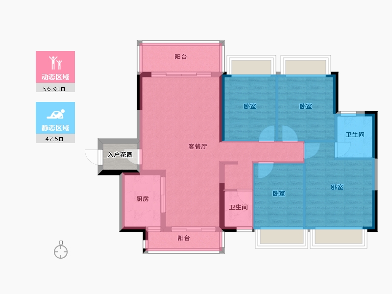 广东省-梅州市-梅花又一城-96.54-户型库-动静分区