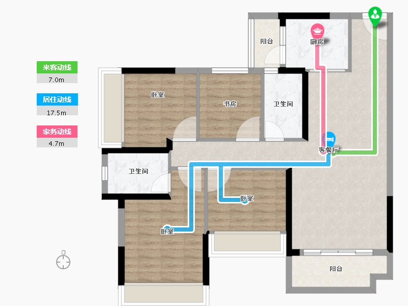 广东省-韶关市-云星钱隆誉园-97.67-户型库-动静线