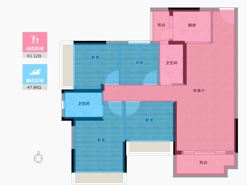 广东省-韶关市-云星钱隆誉园-97.67-户型库-动静分区