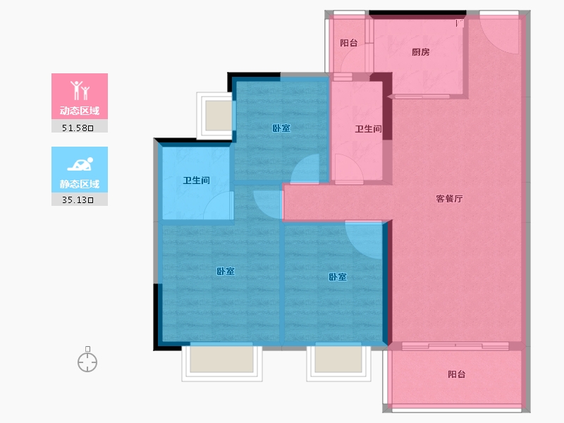 广东省-东莞市-颐景湾畔-77.87-户型库-动静分区