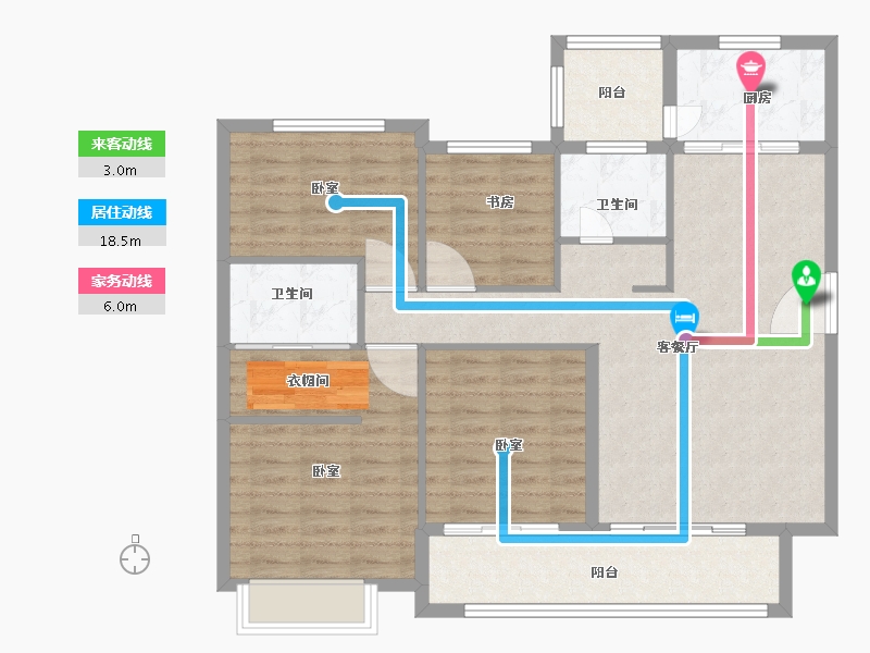 湖北省-咸宁市-宁城新都-103.62-户型库-动静线