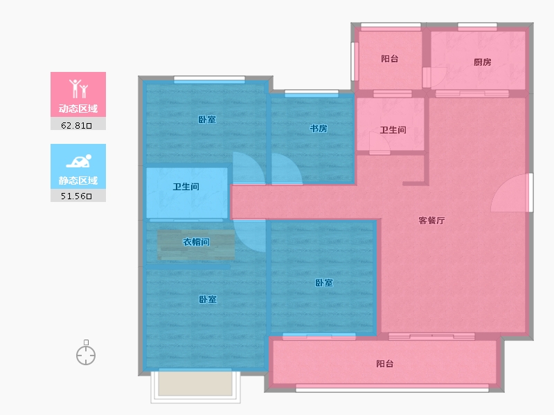 湖北省-咸宁市-宁城新都-103.62-户型库-动静分区