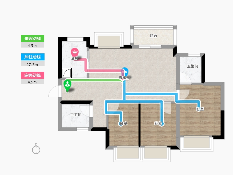 广东省-东莞市-正中峰璟湾-60.63-户型库-动静线