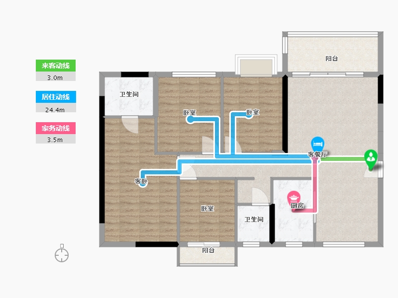 湖南省-郴州市-公园华府-111.00-户型库-动静线