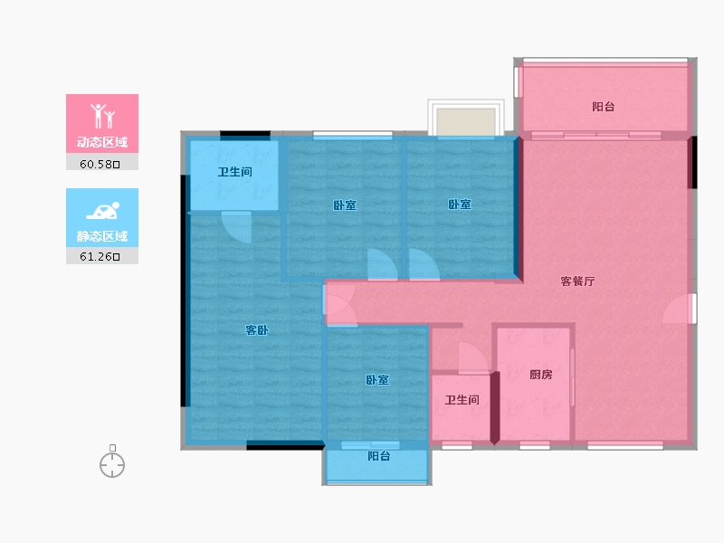 湖南省-郴州市-公园华府-111.00-户型库-动静分区