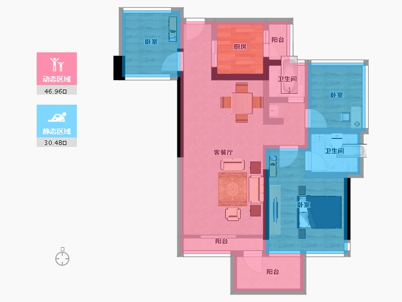 广东省-深圳市-嘉亿爵悦-66.50-户型库-动静分区