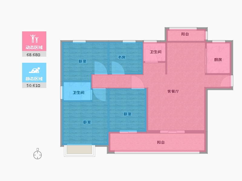 湖北省-咸宁市-宁城新都-108.30-户型库-动静分区