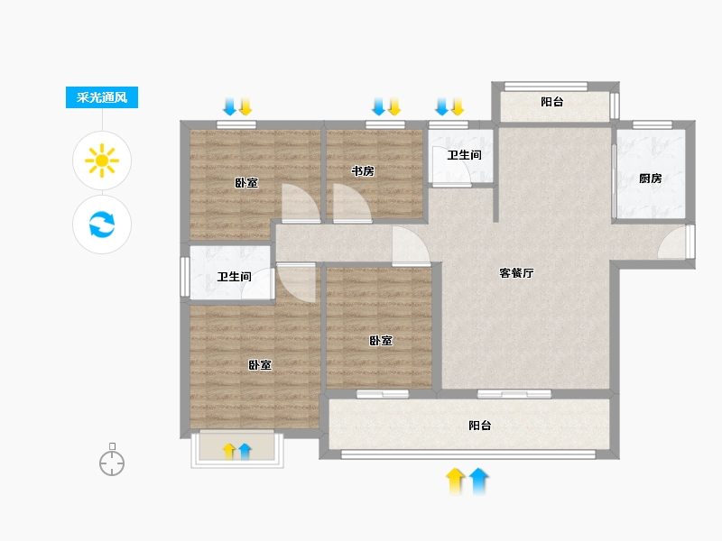 湖北省-咸宁市-宁城新都-108.30-户型库-采光通风