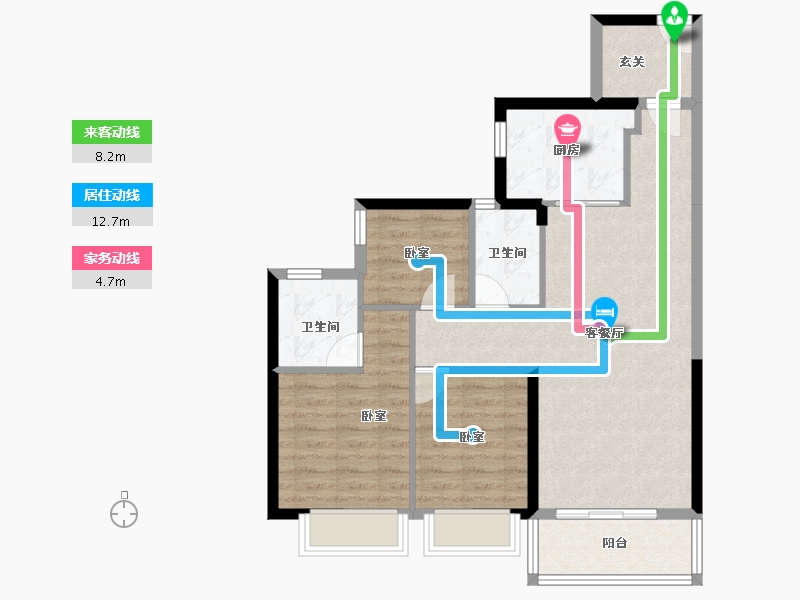 广东省-东莞市-时代倾城-76.94-户型库-动静线