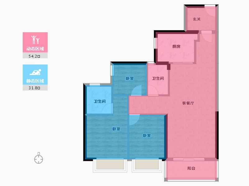 广东省-东莞市-时代倾城-76.94-户型库-动静分区