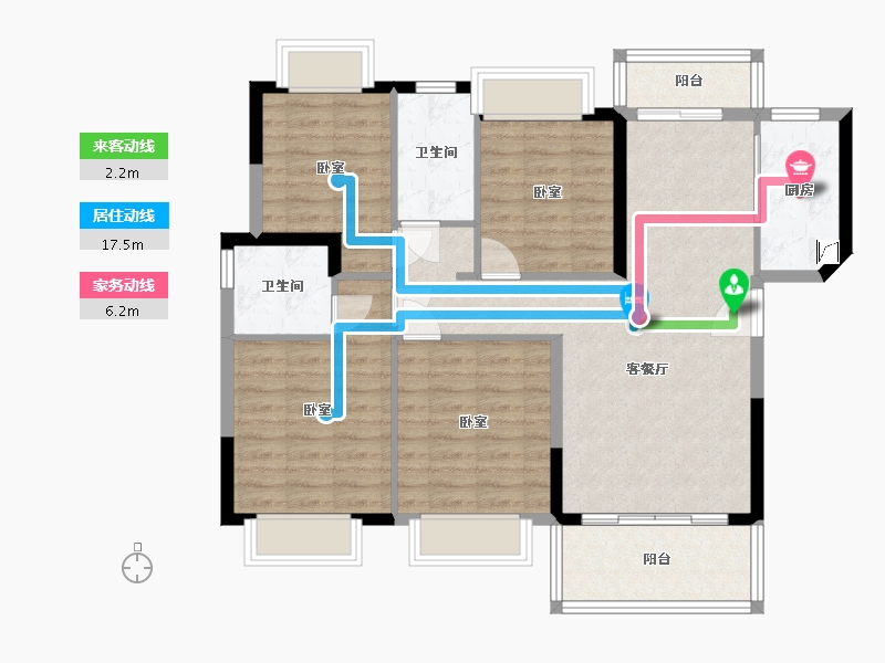 广东省-东莞市-颐景湾畔-95.81-户型库-动静线