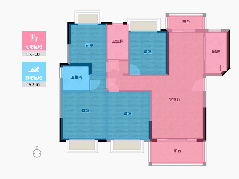 广东省-东莞市-颐景湾畔-95.81-户型库-动静分区