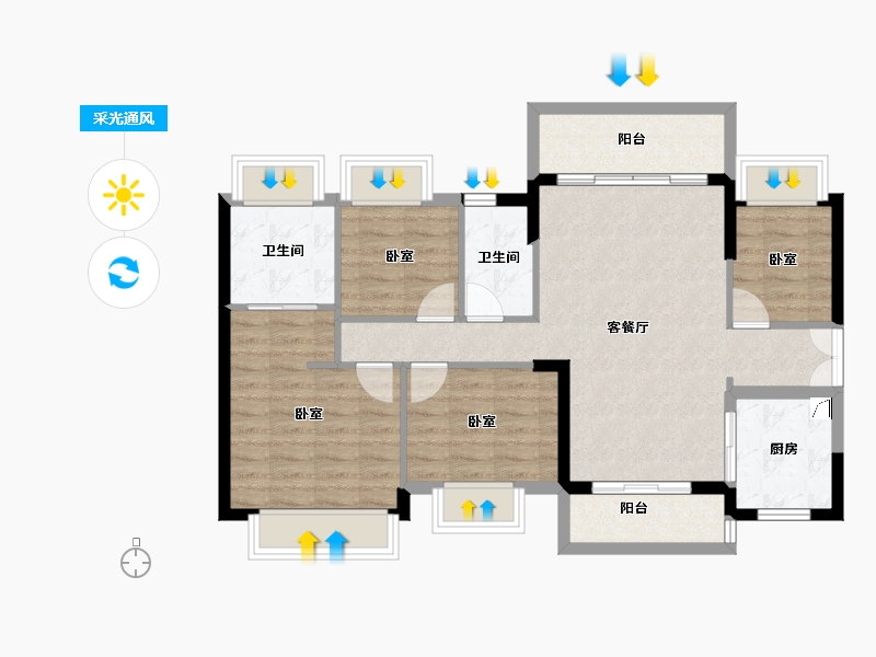 广东省-东莞市-时代天境-86.96-户型库-采光通风