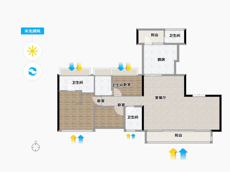 广东省-深圳市-大悦城·天玺壹号住宅-179.00-户型库-采光通风