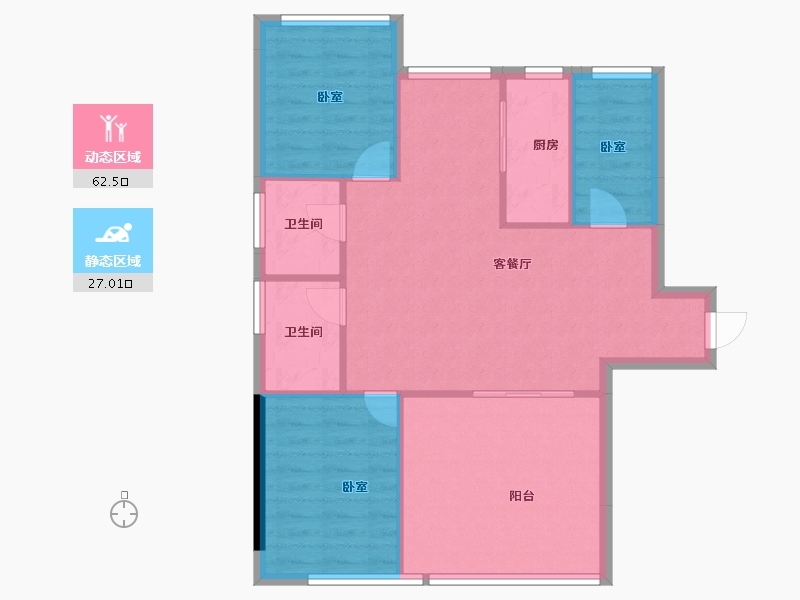 广东省-东莞市-德洲城-81.85-户型库-动静分区