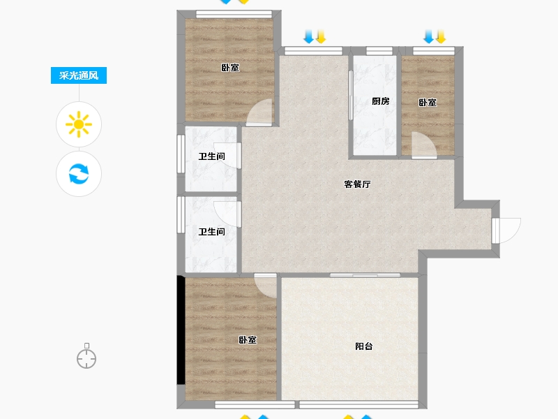 广东省-东莞市-德洲城-81.85-户型库-采光通风