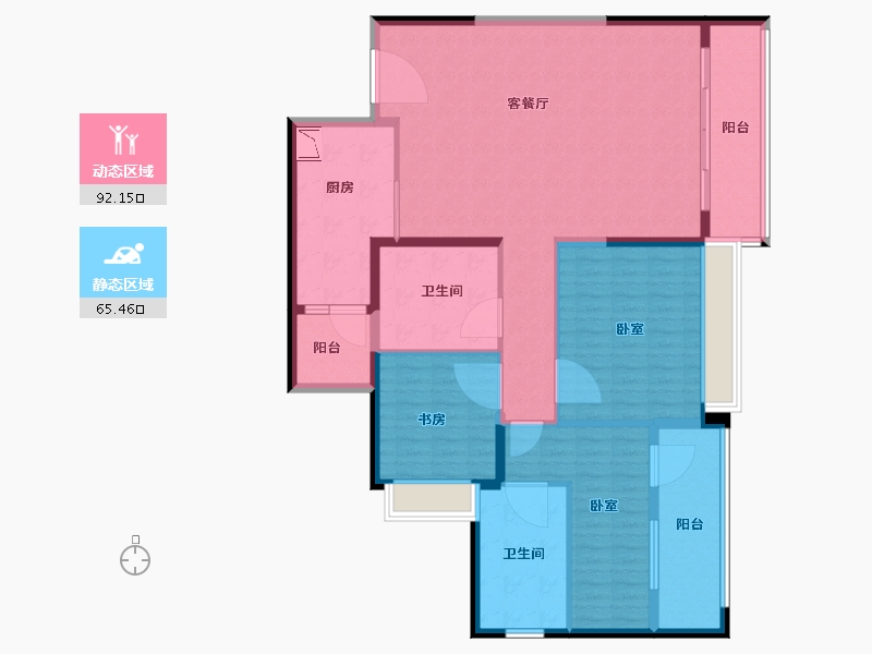 广东省-深圳市-大悦城·天玺壹号住宅-143.19-户型库-动静分区