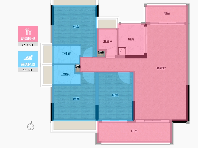 广东省-梅州市-芹洋观邸-99.98-户型库-动静分区