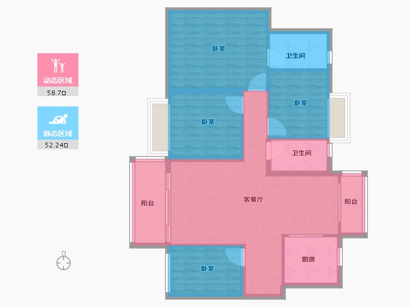 广东省-深圳市-华润置地公园九里花园住宅-100.00-户型库-动静分区