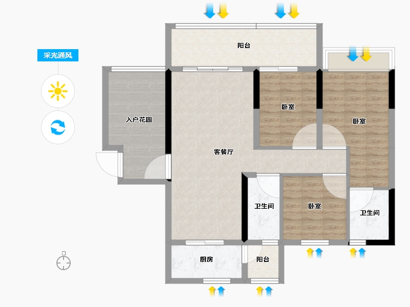 广东省-梅州市-锦绣山水城-98.96-户型库-采光通风