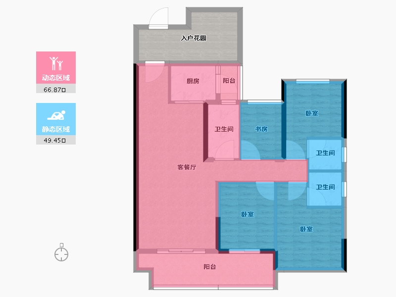 广东省-梅州市-锦绣山水城-115.85-户型库-动静分区