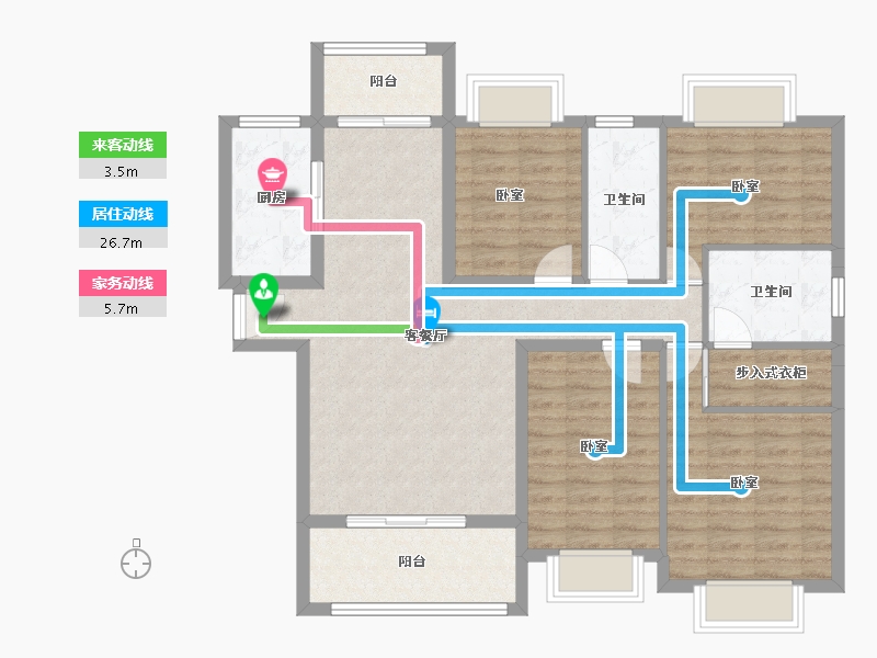 湖北省-咸宁市-始峰悦府-104.07-户型库-动静线