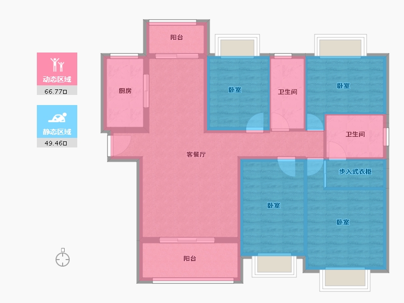 湖北省-咸宁市-始峰悦府-104.07-户型库-动静分区