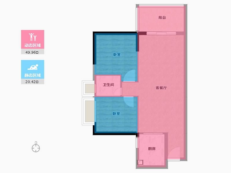 广东省-东莞市-春风格拉斯-63.24-户型库-动静分区