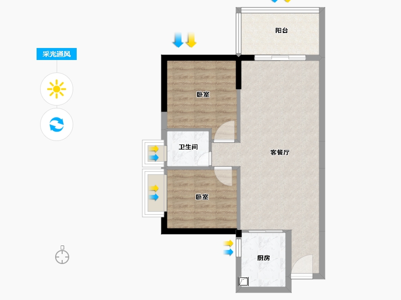 广东省-东莞市-春风格拉斯-63.24-户型库-采光通风