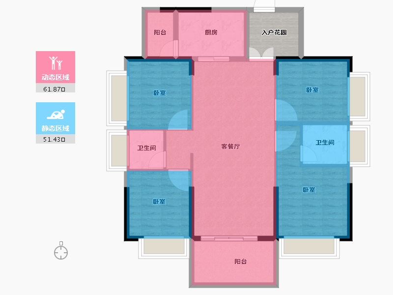 广东省-东莞市-锦多宝吉祥龙-108.11-户型库-动静分区