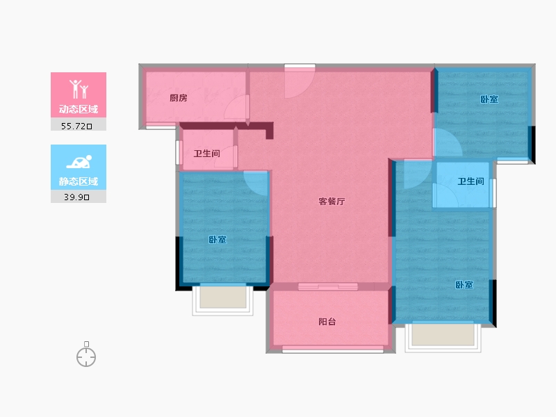 湖北省-咸宁市-三胜首府-86.00-户型库-动静分区