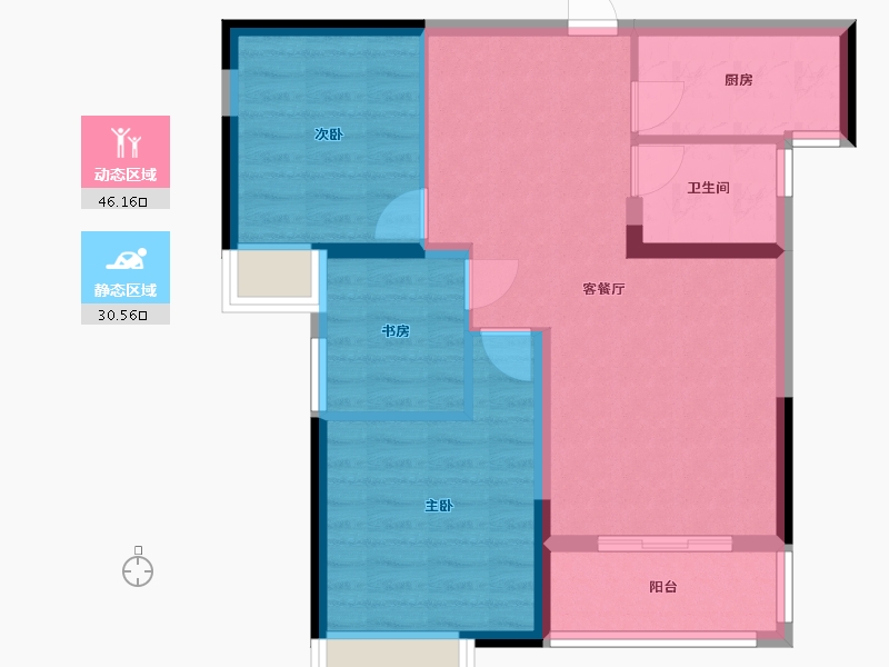 湖北省-武汉市-富丽泊樾府-68.42-户型库-动静分区